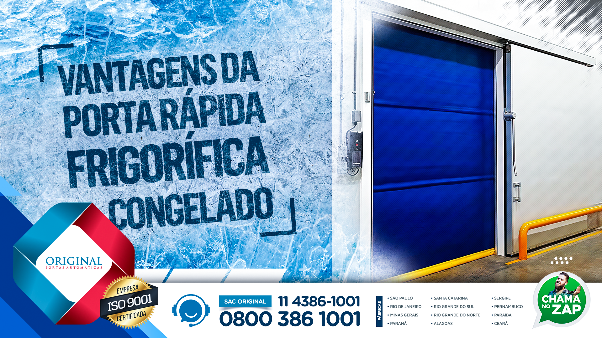 porta rápida frigorífica congelado