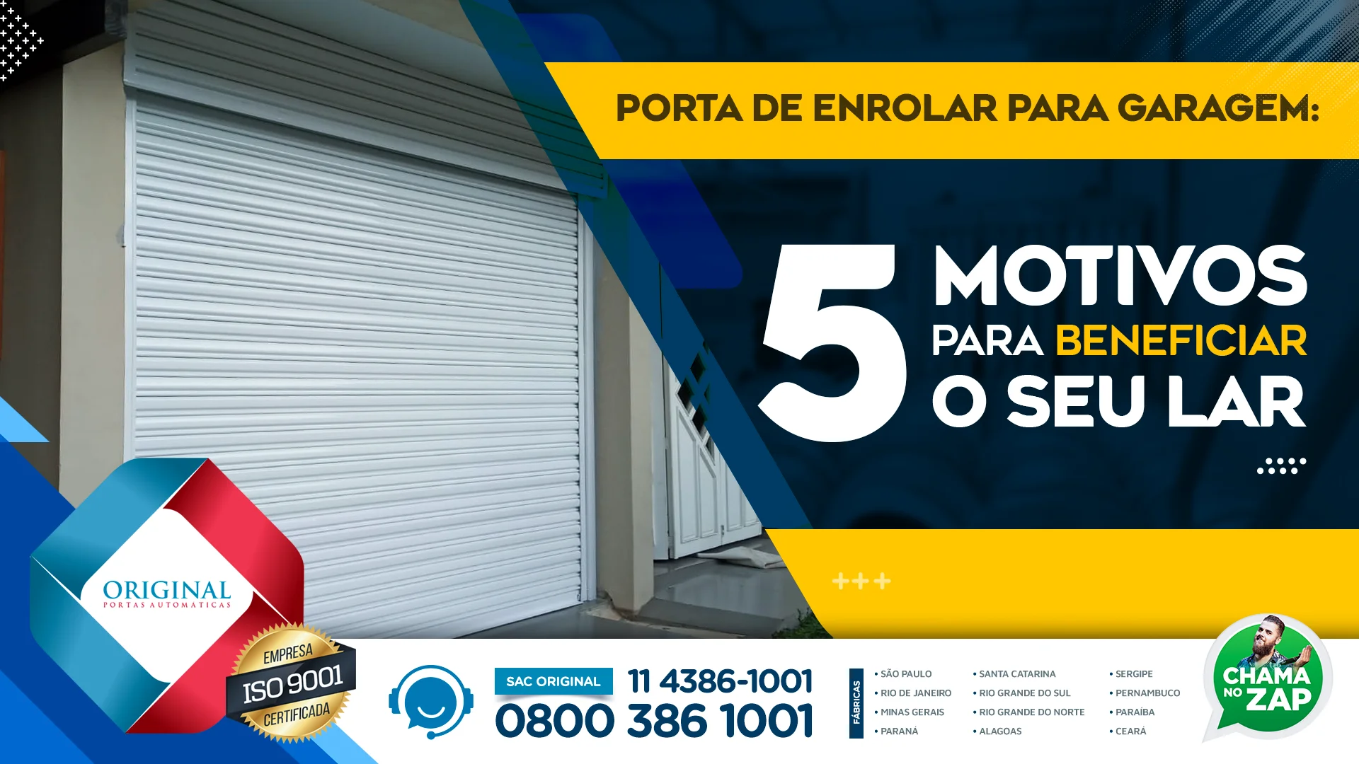 Porta de enrolar para garagem