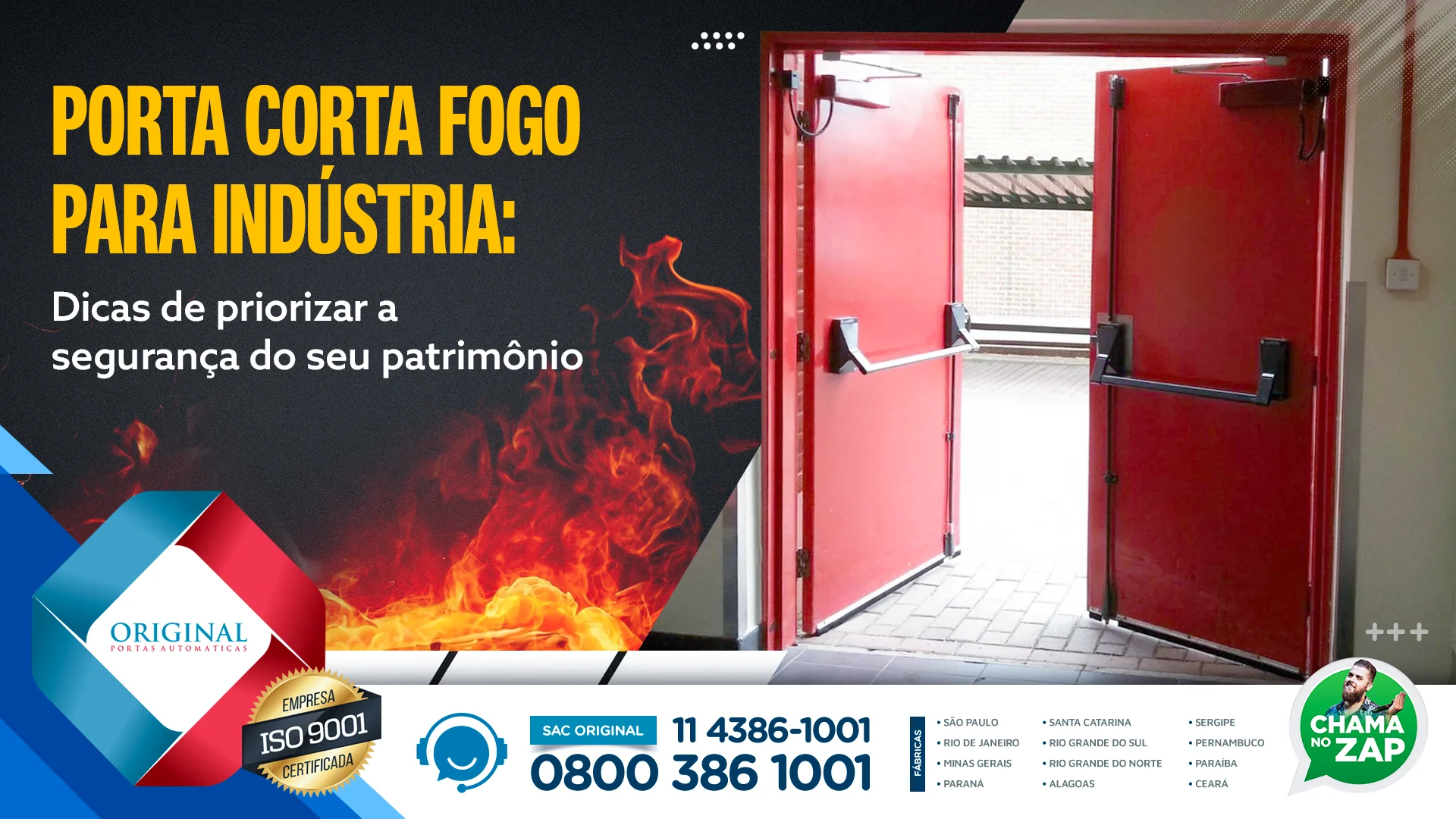 porta corta fogo para indústria