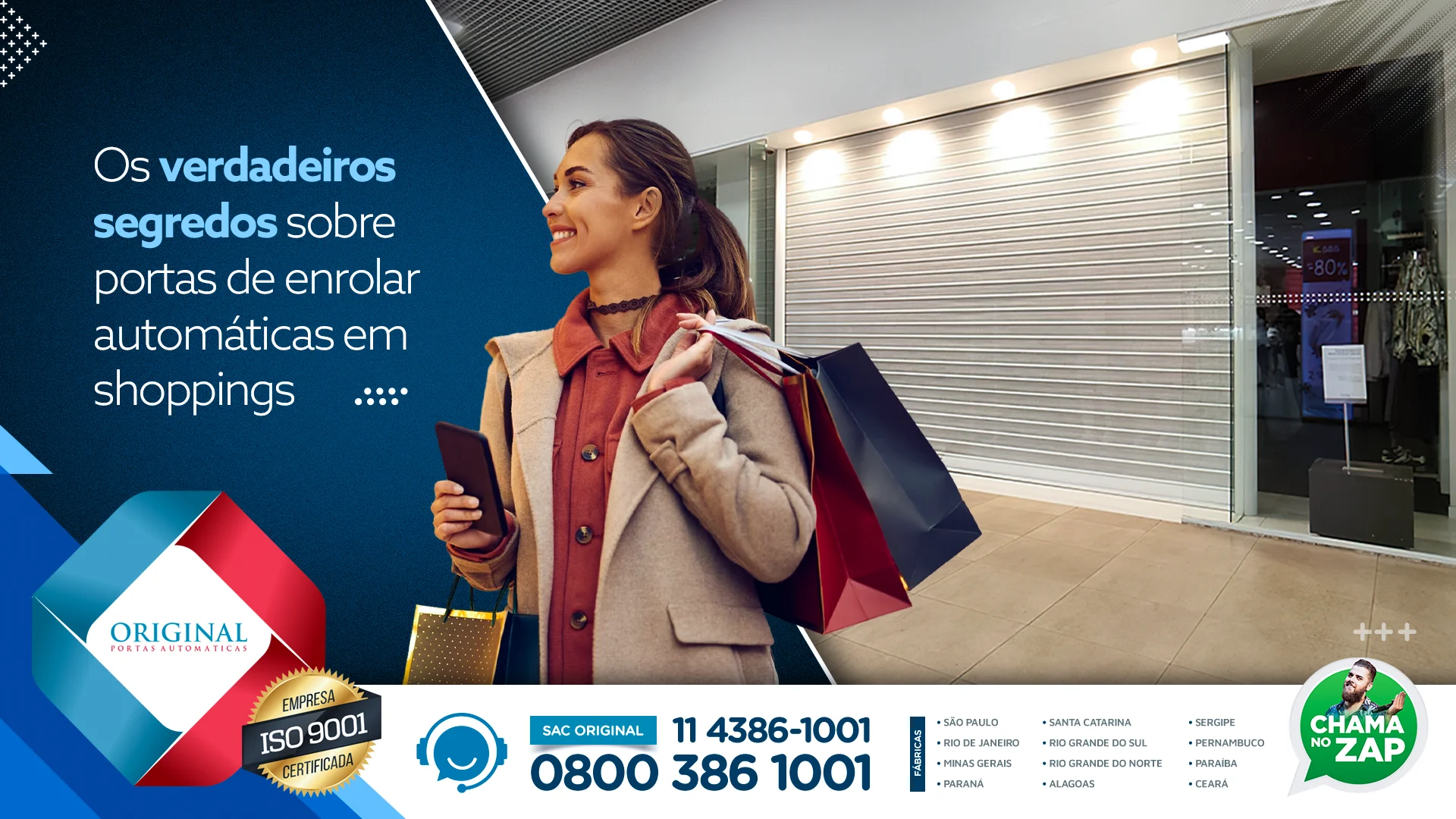 portas de enrolar automáticas em shoppings